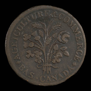 Canada, inconnu, 1 sou : 1838