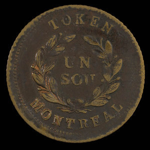 Canada, inconnu, 1 sou : 1838