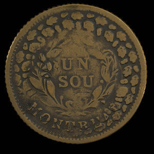 Canada, inconnu, 1 sou : 1838