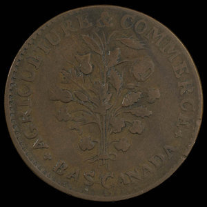 Canada, inconnu, 1 sou : 1838