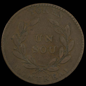 Canada, inconnu, 1 sou : 1838