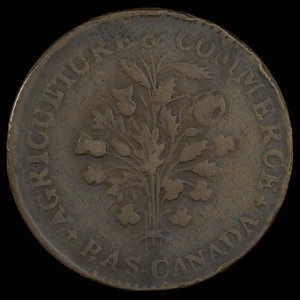 Canada, inconnu, 1 sou : 1838