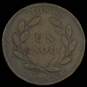 Canada, inconnu, 1 sou : 1838