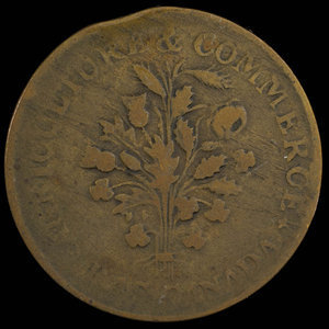 Canada, inconnu, 1 sou : 1838