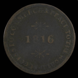 Canada, inconnu, 1/2 penny : 1816