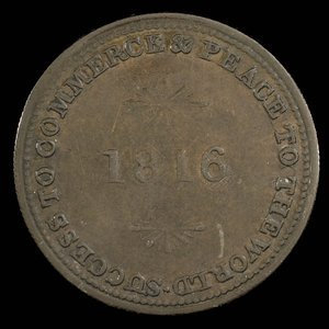 Canada, inconnu, 1/2 penny : 1816