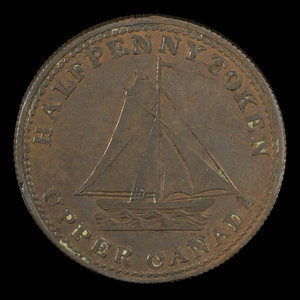 Canada, inconnu, 1/2 penny : 1833