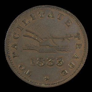 Canada, inconnu, 1/2 penny : 1833