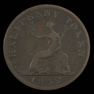 Canada, inconnu, 1/2 penny : 1832