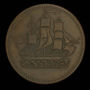 Canada, inconnu, 1/2 penny : 1835