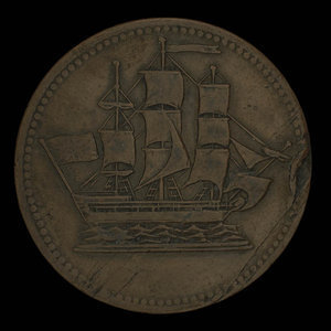 Canada, inconnu, 1/2 penny : 1835