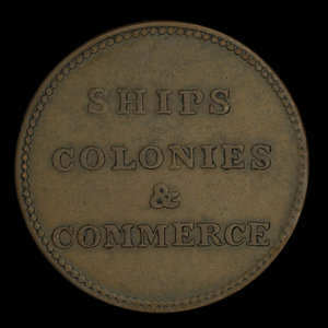 Canada, inconnu, 1/2 penny : 1835