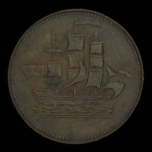 Canada, inconnu, 1/2 penny : 1835