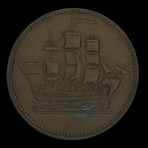 Canada, inconnu, 1/2 penny : 1835