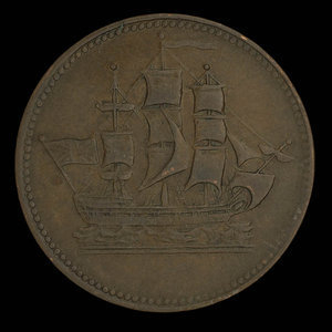 Canada, inconnu, 1/2 penny : 1835