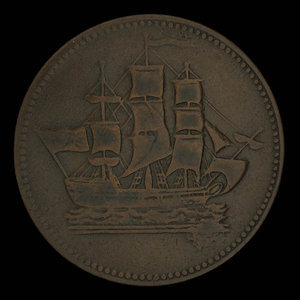 Canada, inconnu, 1/2 penny : 1835