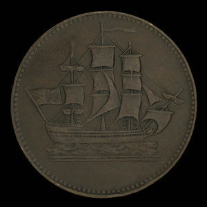 Canada, inconnu, 1/2 penny : 1835