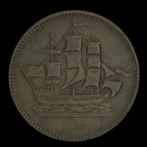 Canada, inconnu, 1/2 penny : 1835