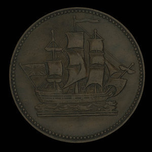 Canada, inconnu, 1/2 penny : 1835