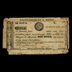 Canada, Wfd. Nelson & Cie., 10 sous : 22 juillet 1837