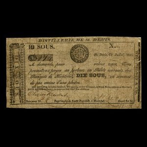 Canada, Wfd. Nelson & Cie., 10 sous : 22 juillet 1837