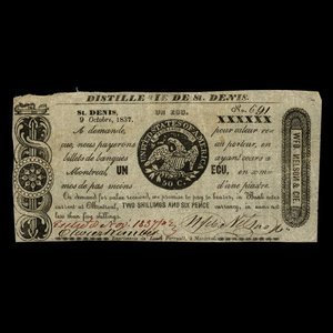 Canada, Wfd. Nelson & Cie., 60 sous : 9 octobre 1837