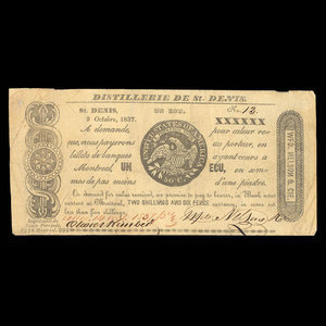 Canada, Wfd. Nelson & Cie., 2 shillings, 6 pence : 9 octobre 1837