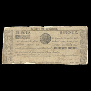 Canada, W.H. Scott & Cie., 12 sous : 25 juillet 1837