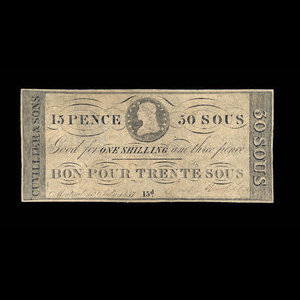 Canada, Cuvillier & Fils, 15 pence : 10 juillet 1837