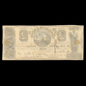 Canada, Cuvillier & Fils, 2 dollars : 2 janvier 1838