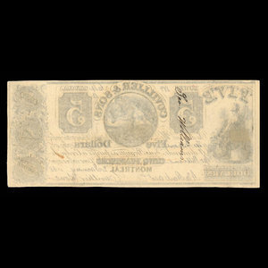 Canada, Cuvillier & Fils, 5 dollars : 2 janvier 1838