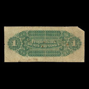 Canada, Peoples Bank of New Brunswick, 1 dollar : 2 janvier 1874