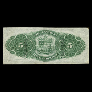 Canada, Canadian Bank of Commerce, 5 dollars : 1 janvier 1879