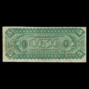 Canada, Halifax Banking Company, 5 dollars : 1 octobre 1880