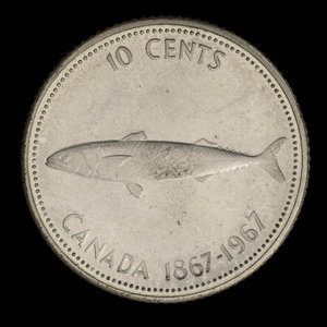 Canada, Élisabeth II, 10 cents : 1967