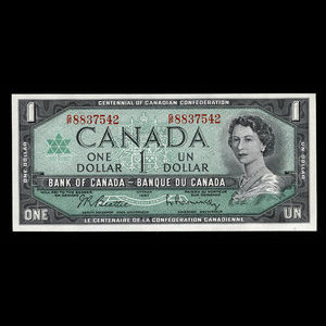 Canada, Banque du Canada, 1 dollar : 1967