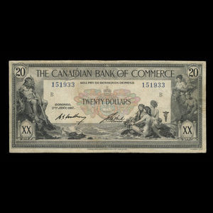 Canada, Canadian Bank of Commerce, 20 dollars : 2 janvier 1917