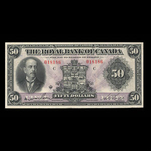 Canada, Banque Royale du Canada, 50 dollars : 3 janvier 1927