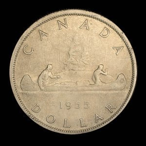 Canada, Élisabeth II, 1 dollar : 1955