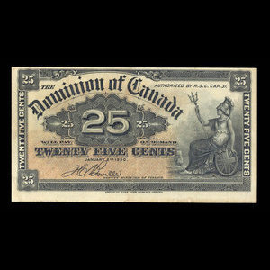 Canada, Dominion du Canada, 25 cents : 2 janvier 1900