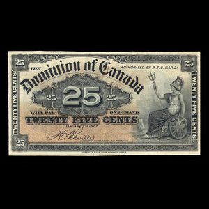 Canada, Dominion du Canada, 25 cents : 2 janvier 1900