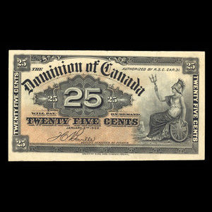 Canada, Dominion du Canada, 25 cents : 2 janvier 1900