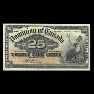 Canada, Dominion du Canada, 25 cents : 2 janvier 1900