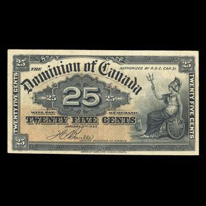 Canada, Dominion du Canada, 25 cents : 2 janvier 1900