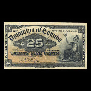 Canada, Dominion du Canada, 25 cents : 2 janvier 1900