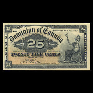 Canada, Dominion du Canada, 25 cents : 2 janvier 1900