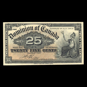 Canada, Dominion du Canada, 25 cents : 2 janvier 1900