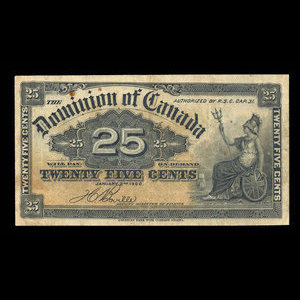 Canada, Dominion du Canada, 25 cents : 2 janvier 1900