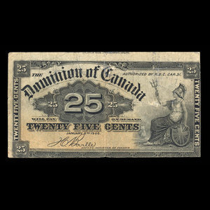 Canada, Dominion du Canada, 25 cents : 2 janvier 1900