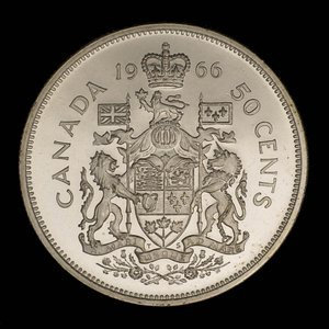 Canada, Élisabeth II, 50 cents : 1966